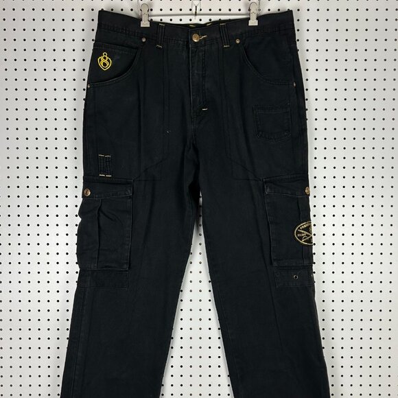 Eight 732 Y2K Baggy Pants 40x34 Black Cargo Gothic Streetwear Skate Wide Leg 90s - Picture 2 of 8